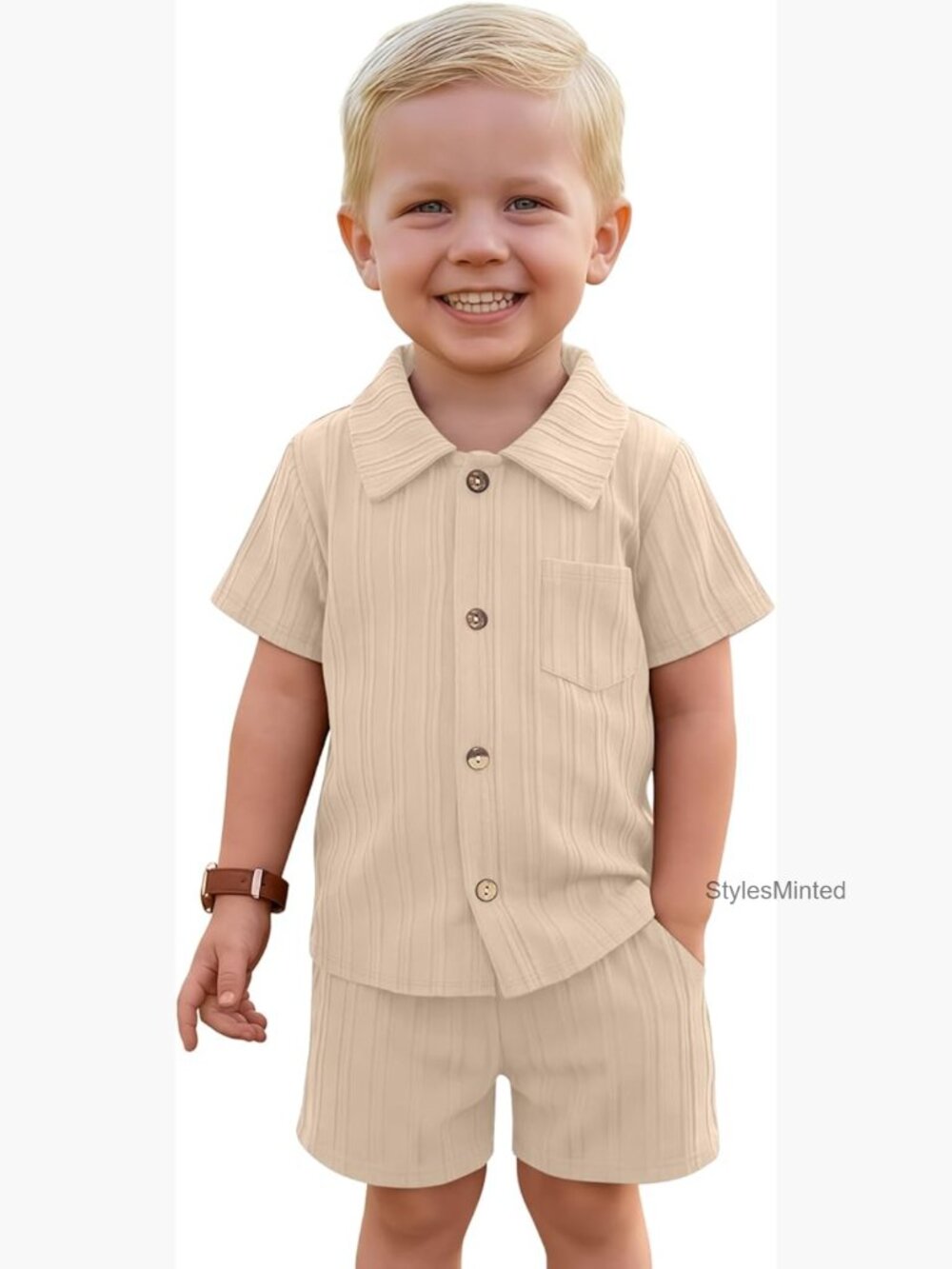 Toddler Boy's 2-Piece Shirt and Shorts Set - Soft Cotton Summer Outfit